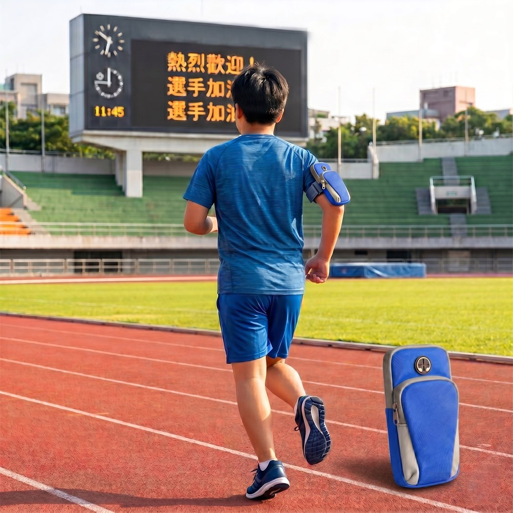 【運動必備】極輕量！時尚運動手機臂包｜高密度尼龍 防潑水耐磨｜跑步/騎車/登山必備 (附耳機孔/路跑/健行/露營)-細節圖6