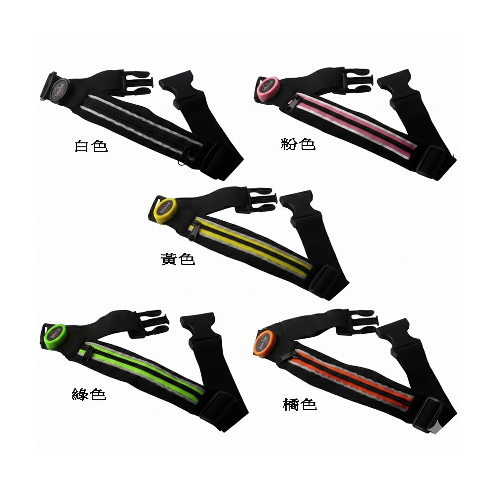 (福利品/燈光微亮)LED光纖導光隱形腰帶 發光運動腰包  輕量 夜跑/騎車/登山/露營必備/守護你的夜間運動安全-細節圖2