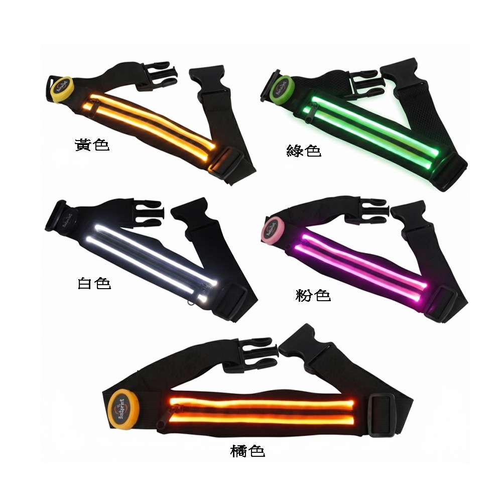 (福利品/燈光微亮)LED光纖導光隱形腰帶 發光運動腰包  輕量 夜跑/騎車/登山/露營必備/守護你的夜間運動安全-細節圖3