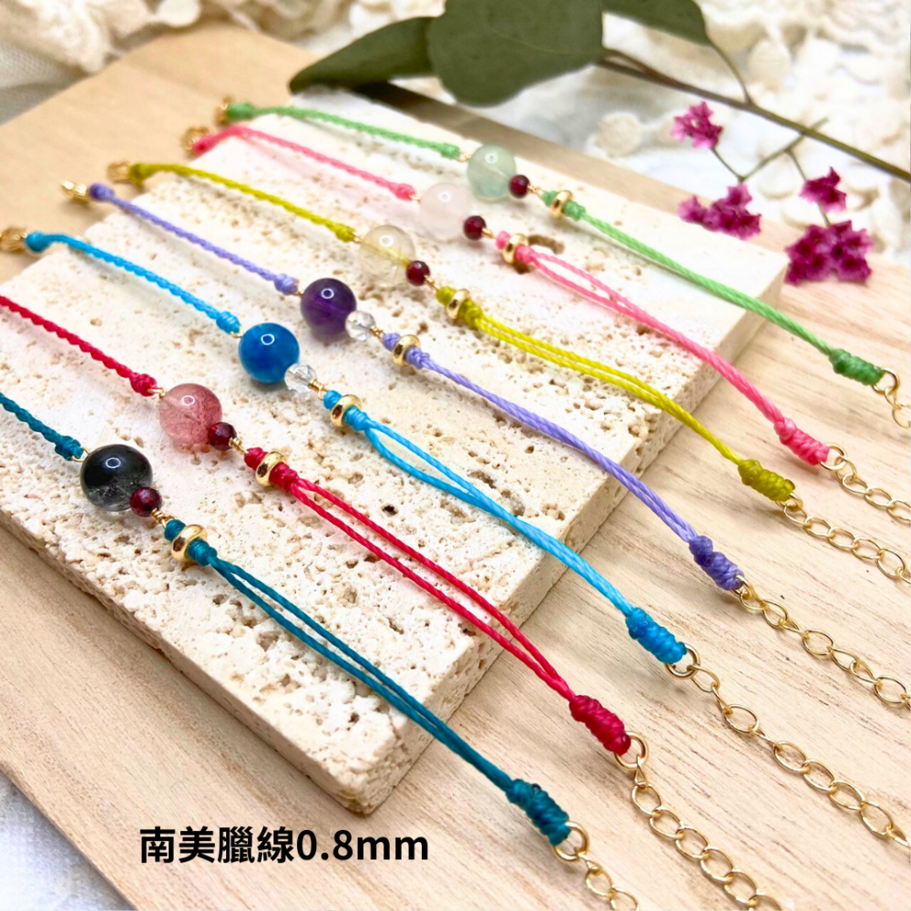 ﾟ･*:.｡.癒見.｡.:*･゜《蠟線系列》葡萄石┃鈦晶┃粉水晶┃紫水晶┃鈦晶┃偏財┃旺事業┃助思考┃設計款水晶手鍊-細節圖5