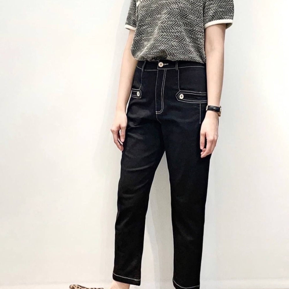 #明線立體袋直筒褲-細節圖2