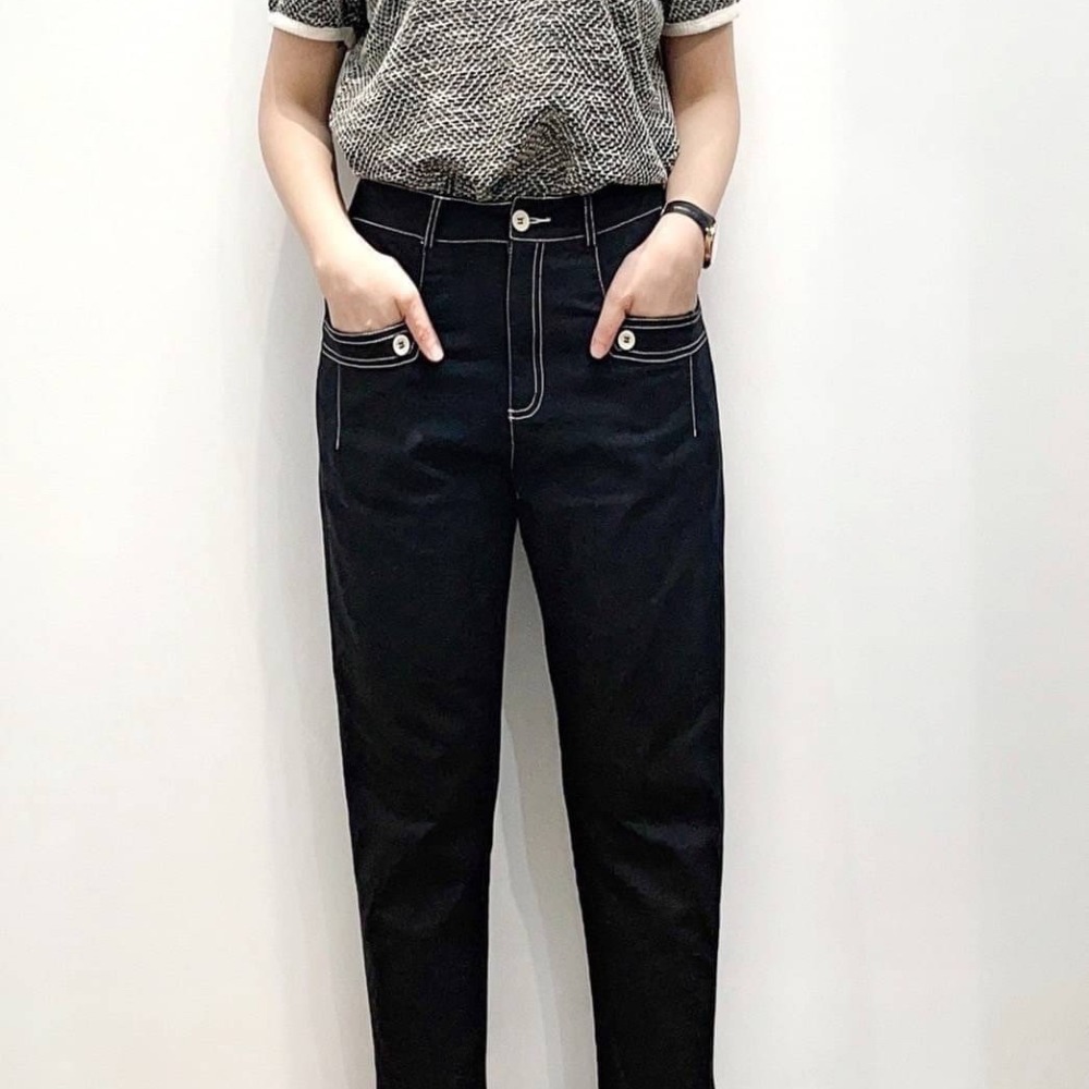 #明線立體袋直筒褲-細節圖3