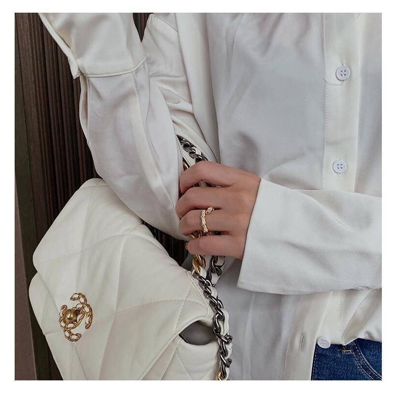 925純銀白色高級感鋯石開口戒-細節圖2