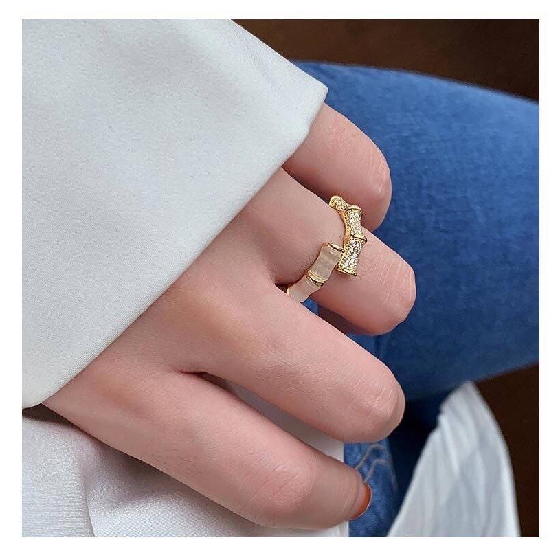 925純銀白色高級感鋯石開口戒-細節圖3