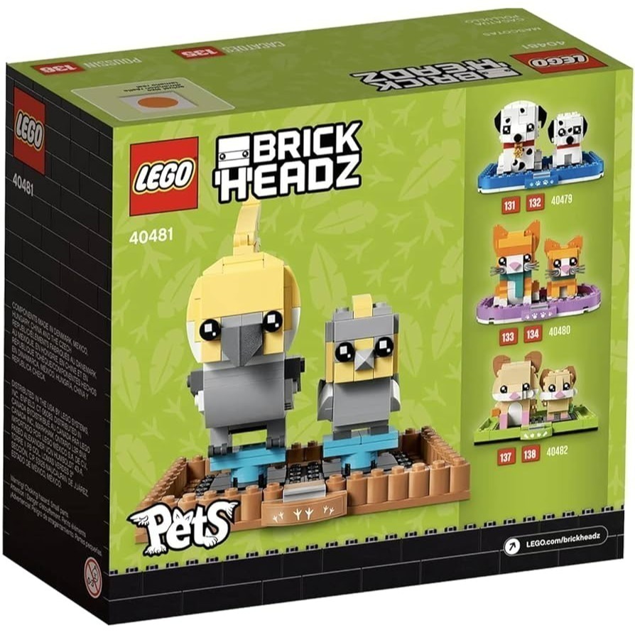柚子樂高★LEGO 40481 雞尾鸚鵡 全新盒損 Brickheadz 鳥 玄鳳鸚鵡-細節圖2