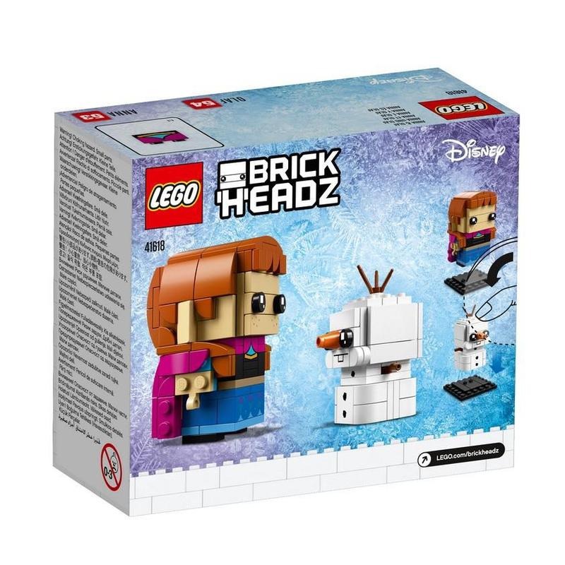 柚子樂高★ LEGO 樂高 41618 冰雪奇緣 雪寶 安娜 brickheadz 大頭系列 全新未拆 微盒損-細節圖2