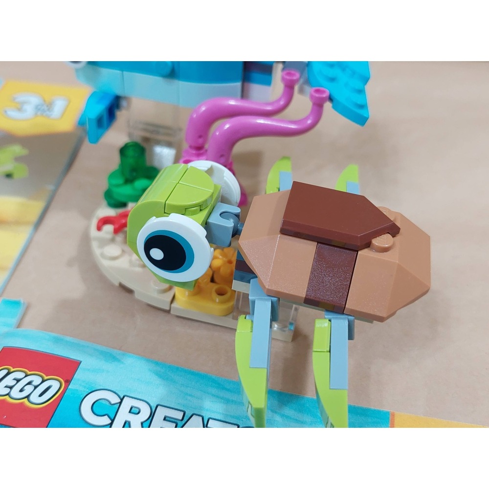 柚子樂高★ LEGO 31128 二手樂高 海豚和烏龜 全新未拆 海馬 魟魚 金魚 三合一 玩具 禮物 海洋-細節圖5