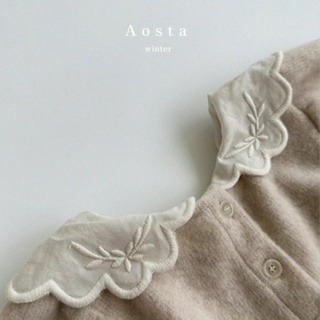 ✄ 現貨 ʙᴇɪɢᴇ-ᴍ •͈ᴗ•͈ 預購正韓🇰🇷 AOSTA- 氣質蕾絲領洋裝-細節圖4