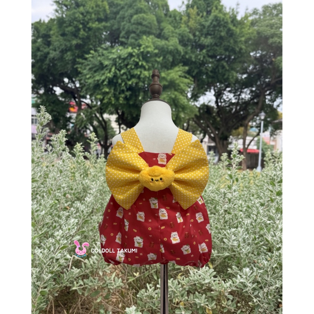 招財喵喵 吊帶短褲-細節圖2