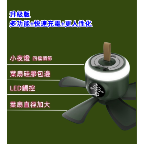【DEDO】露營風扇 小吊扇 宿舍用風扇 帶燈遙控充電USB小吊扇