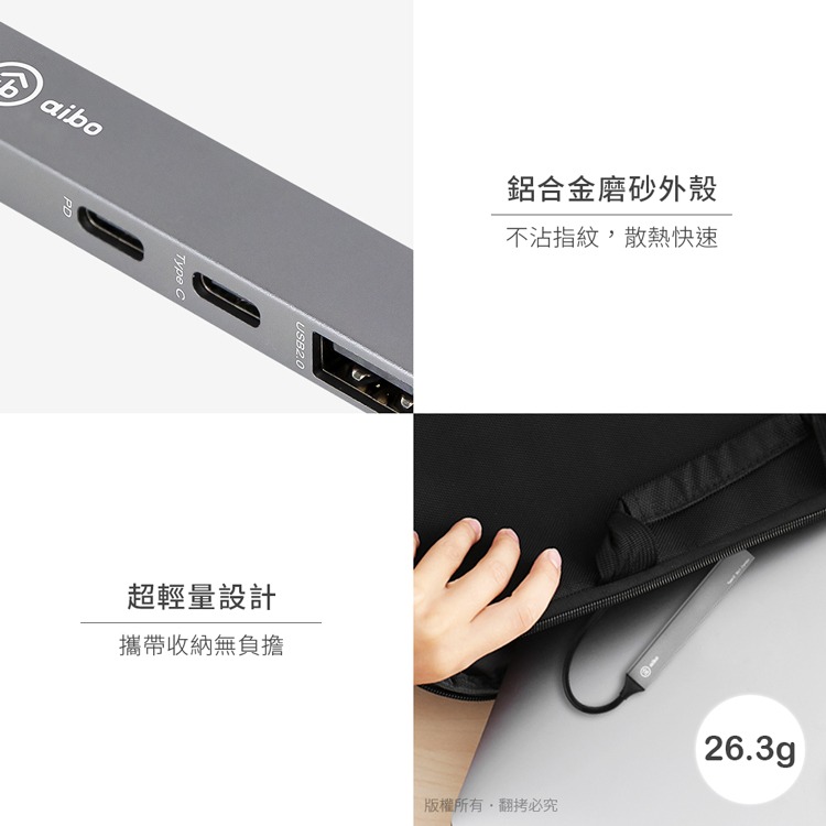 ☆YoYo 3C☆TP5 Type-C 五合一多功能擴充器(PD快充100W/USB3.0)-細節圖2