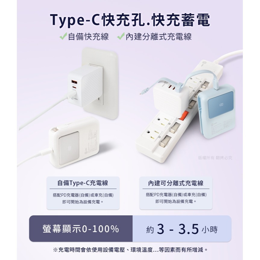 ☆YoYo 3C☆AW100 無線磁吸+PD+自帶雙線 數顯行動電源 充電寶-細節圖7