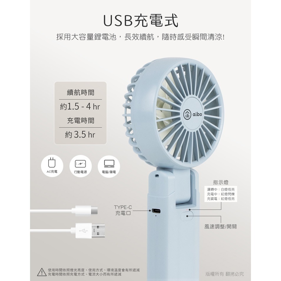 ☆YoYo 3C☆雙扇葉 折疊/頸掛/手持 兩用風扇 手持風扇 夏季必備-細節圖2