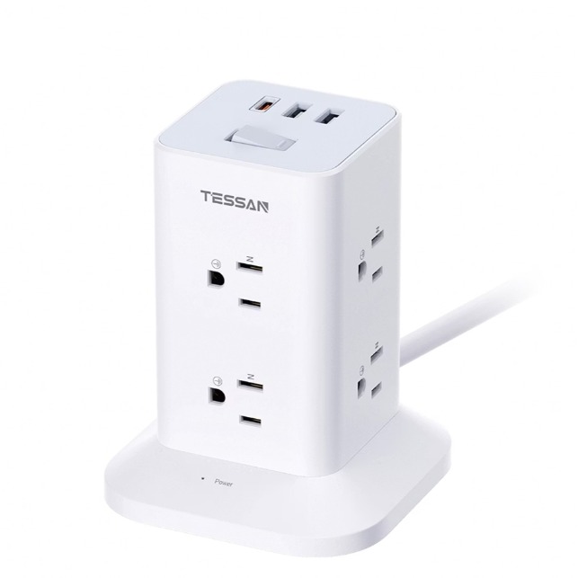 ☆YoYo 3C ☆TESSAN 1開12插3P USB+PD20W立式桌上型延長線-1.8米 多孔插座 延長線-規格圖8