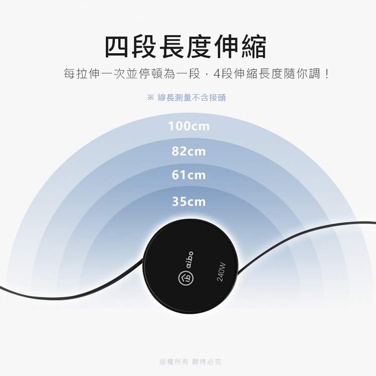 ☆YoYo 3C ☆PD 240W快充 雙Type-C伸縮快充線-1M Type-C 蘋果快充線 筆電 USB-C 充電-細節圖5