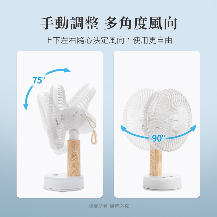 ☆YoYo 3C ☆桌/夾/掛三用LED夜燈無線自動旋轉充電風扇 桌扇 小夜燈 USB風扇-細節圖8