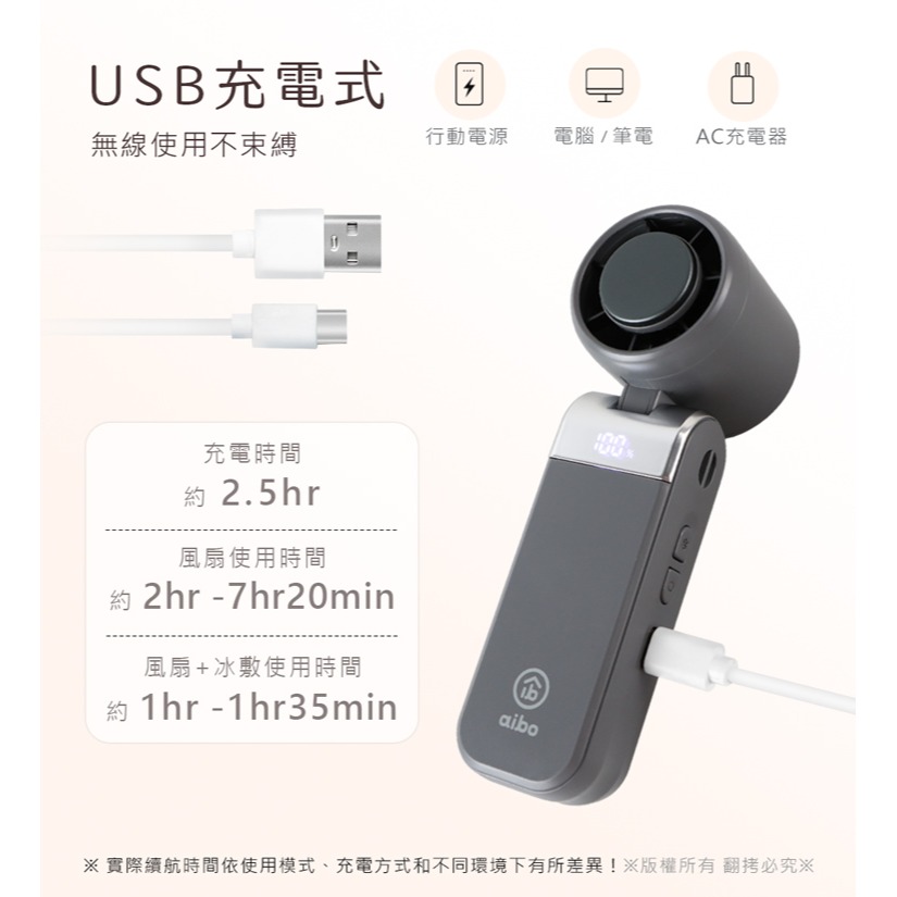 ☆YoYo 3C☆黑科技 mini 冰敷/折疊/頸掛 100檔數顯高速手持風扇 冰敷 製冷手持風扇-細節圖3