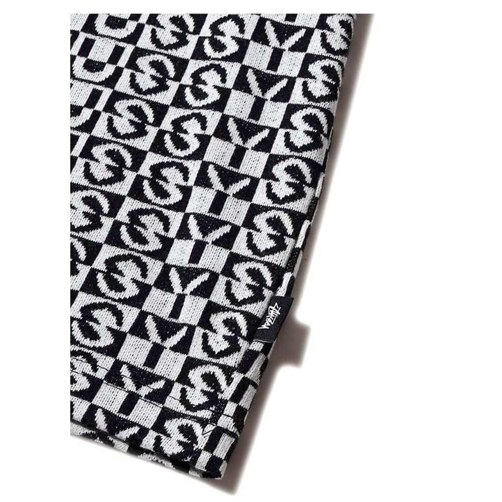 《 現貨 黑 XL 》 台灣公司貨 Stüssy Check Crew T-Shirt Black 滿版 黑白 短袖-細節圖2