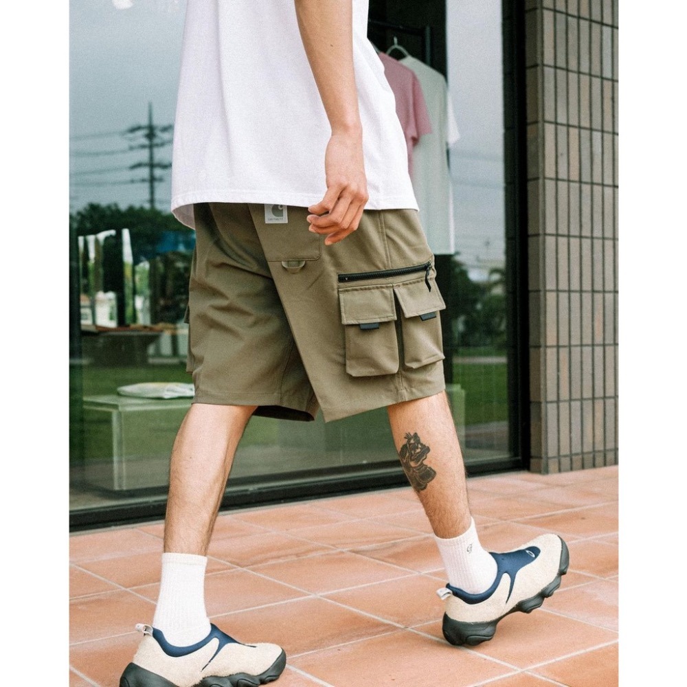 《4/15》台灣公司貨 23SS Carhartt WIP Elmwood Short 機能短褲 黑 綠 淺卡其-細節圖4