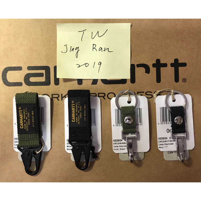 不再版 完售 絕版 勿受騙 Carhartt WIP 18FW 軍事布標 鑰匙圈 Keychain 黑色 軍綠 虎斑迷彩-細節圖2