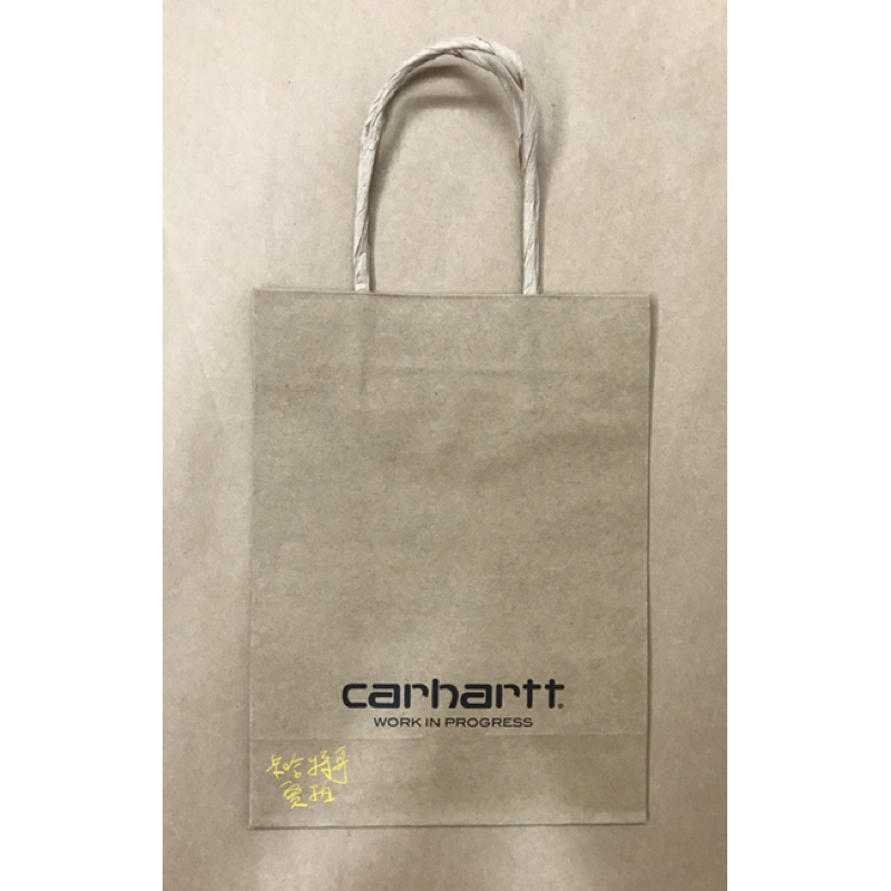 《現貨》台灣公司貨 Carhartt WIP 加價購 原廠 紙袋 牛皮  提袋 白 雙色( 大 中 小 ）-細節圖4