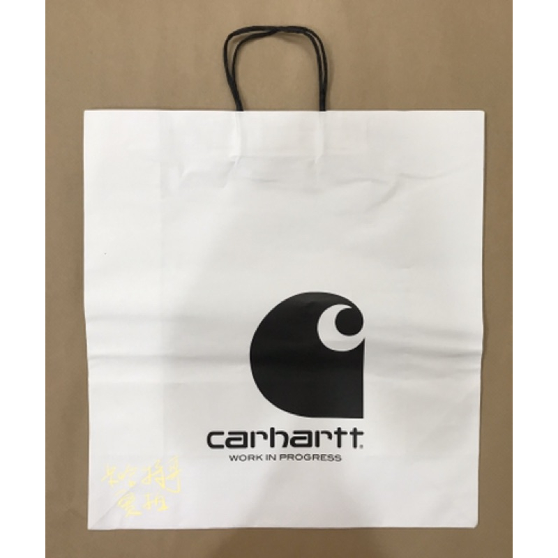 《現貨》台灣公司貨 Carhartt WIP 加價購 原廠 紙袋 牛皮  提袋 白 雙色( 大 中 小 ）-細節圖5