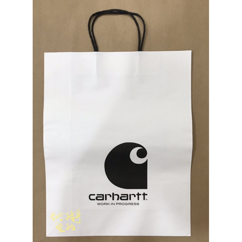 《現貨》台灣公司貨 Carhartt WIP 加價購 原廠 紙袋 牛皮  提袋 白 雙色( 大 中 小 ）-細節圖6