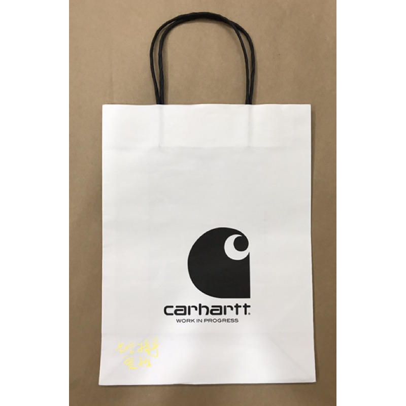 《現貨》台灣公司貨 Carhartt WIP 加價購 原廠 紙袋 牛皮  提袋 白 雙色( 大 中 小 ）-細節圖7