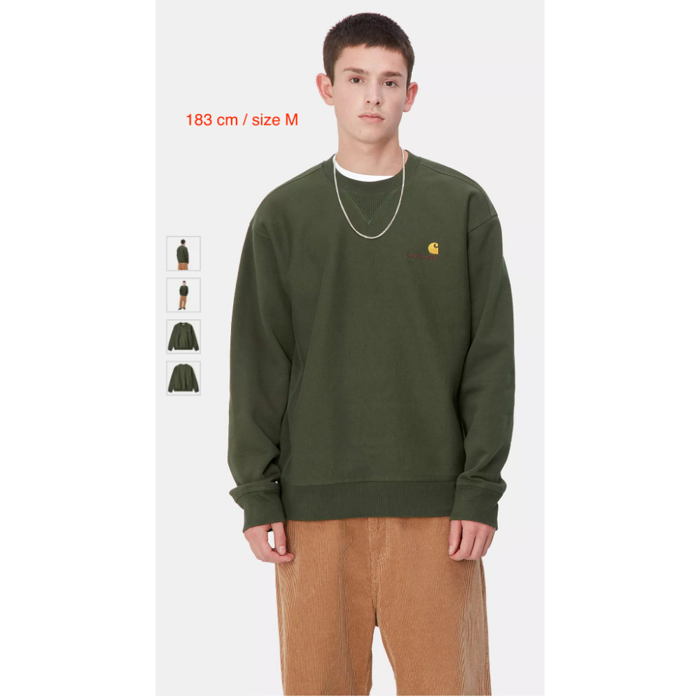 《 現貨 XL 》全新正品 24FW Carhartt WIP American Script Sweat 衛衣 大學T-細節圖3