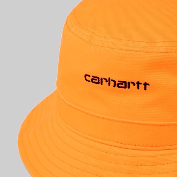 《現貨》全新正品 20SS Carhartt WIP Script Bucket Hat 螢光橘休閒漁夫帽 刺繡Logo-細節圖2
