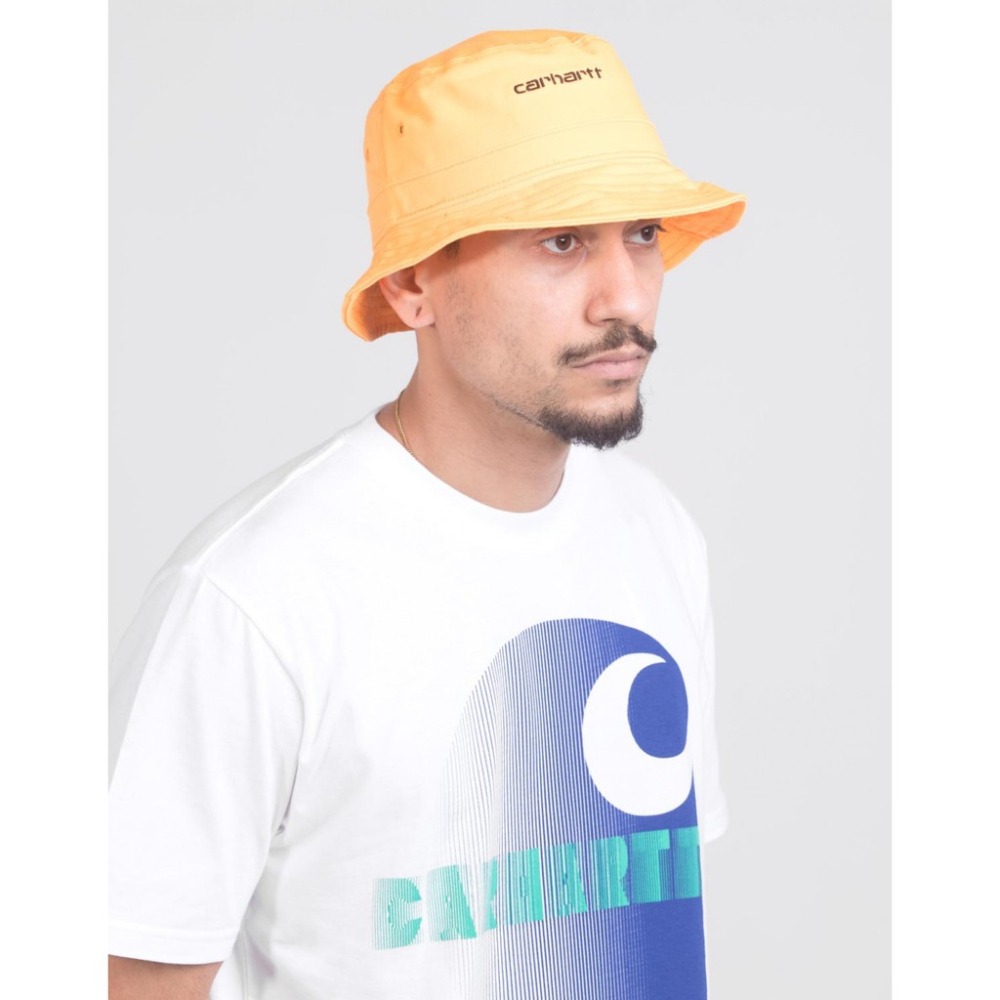 《現貨》全新正品 20SS Carhartt WIP Script Bucket Hat 螢光橘休閒漁夫帽 刺繡Logo-細節圖3