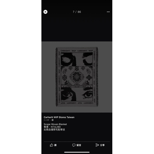 《 現貨 》台灣公司貨 22FW Carhartt WIP Scope Woven Blanket  編織毛毯 顯微鏡-細節圖4