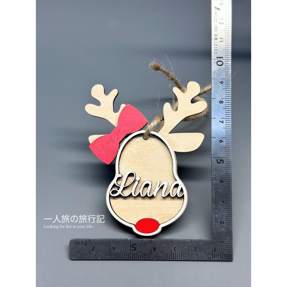 客製化手作耶誕節飾品-麋鹿姓名掛飾-細節圖2