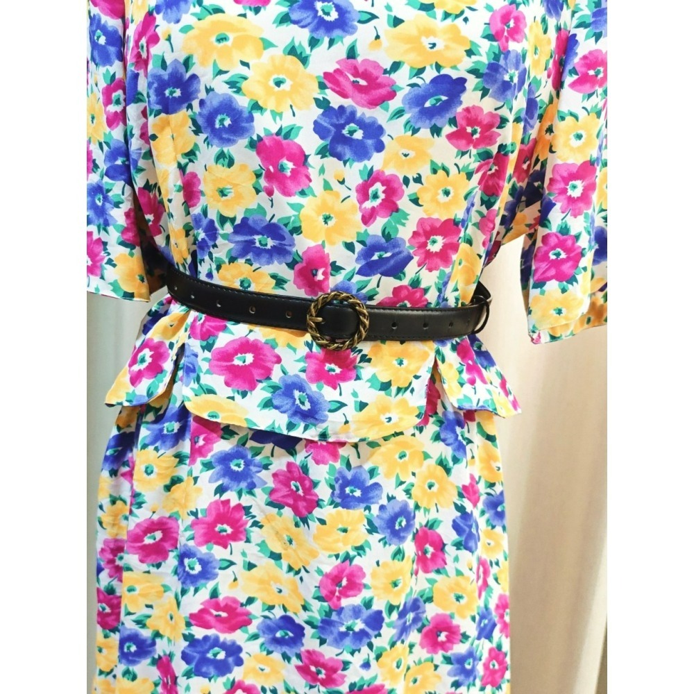 籃紫黃撞色古著洋-細節圖6