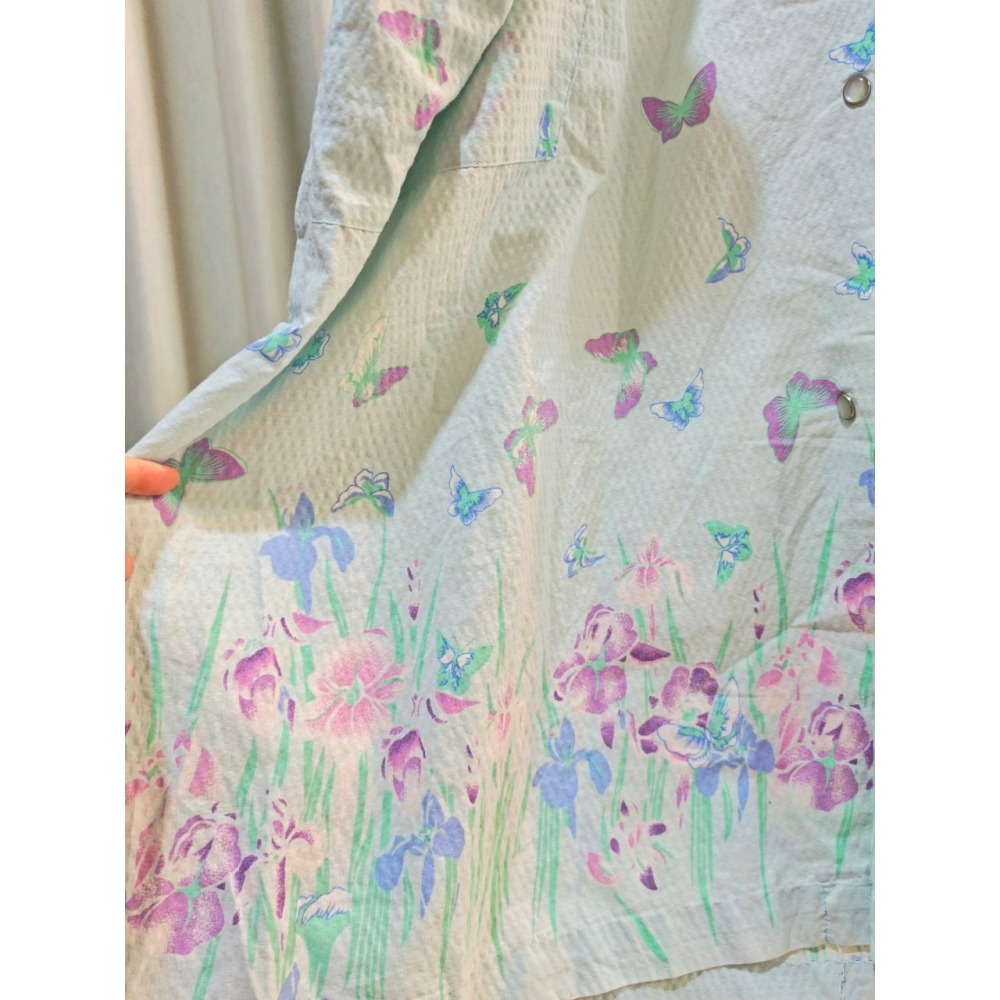 蝴蝶淺藍古著睡裙-細節圖5