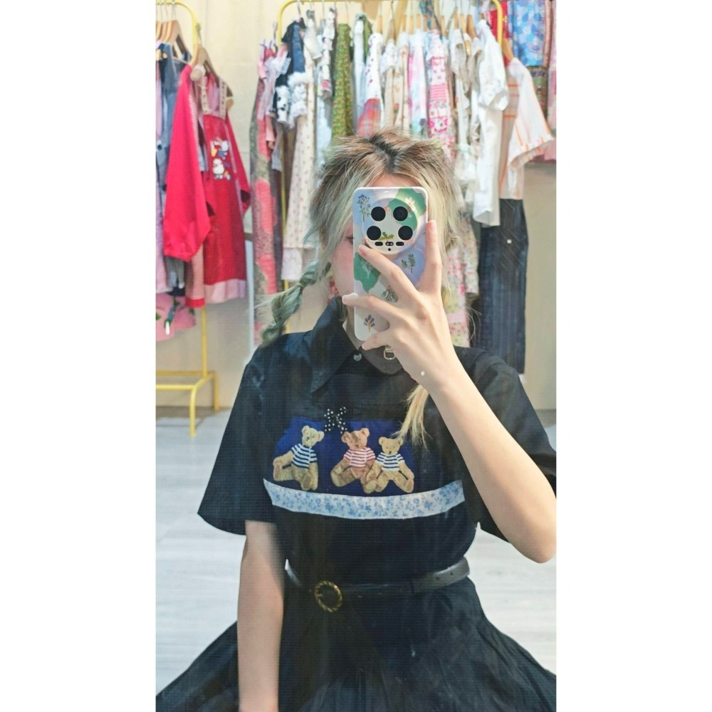 泰迪黑背心裙-細節圖3