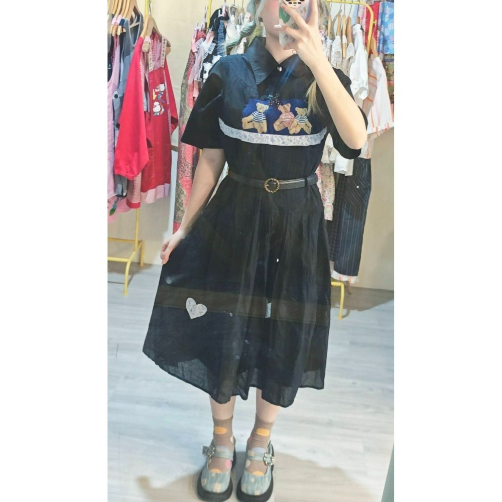 泰迪黑背心裙-細節圖4