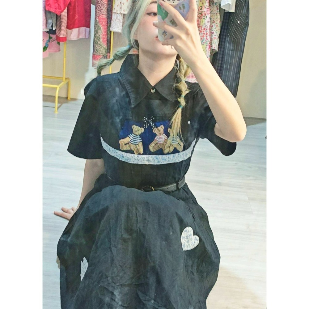 泰迪黑背心裙-細節圖5