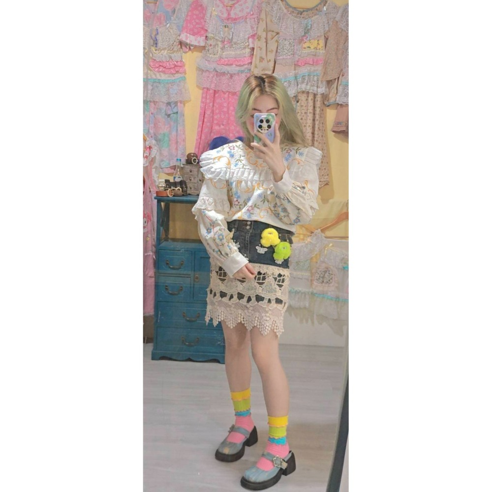 remake刺繡白衫-細節圖2