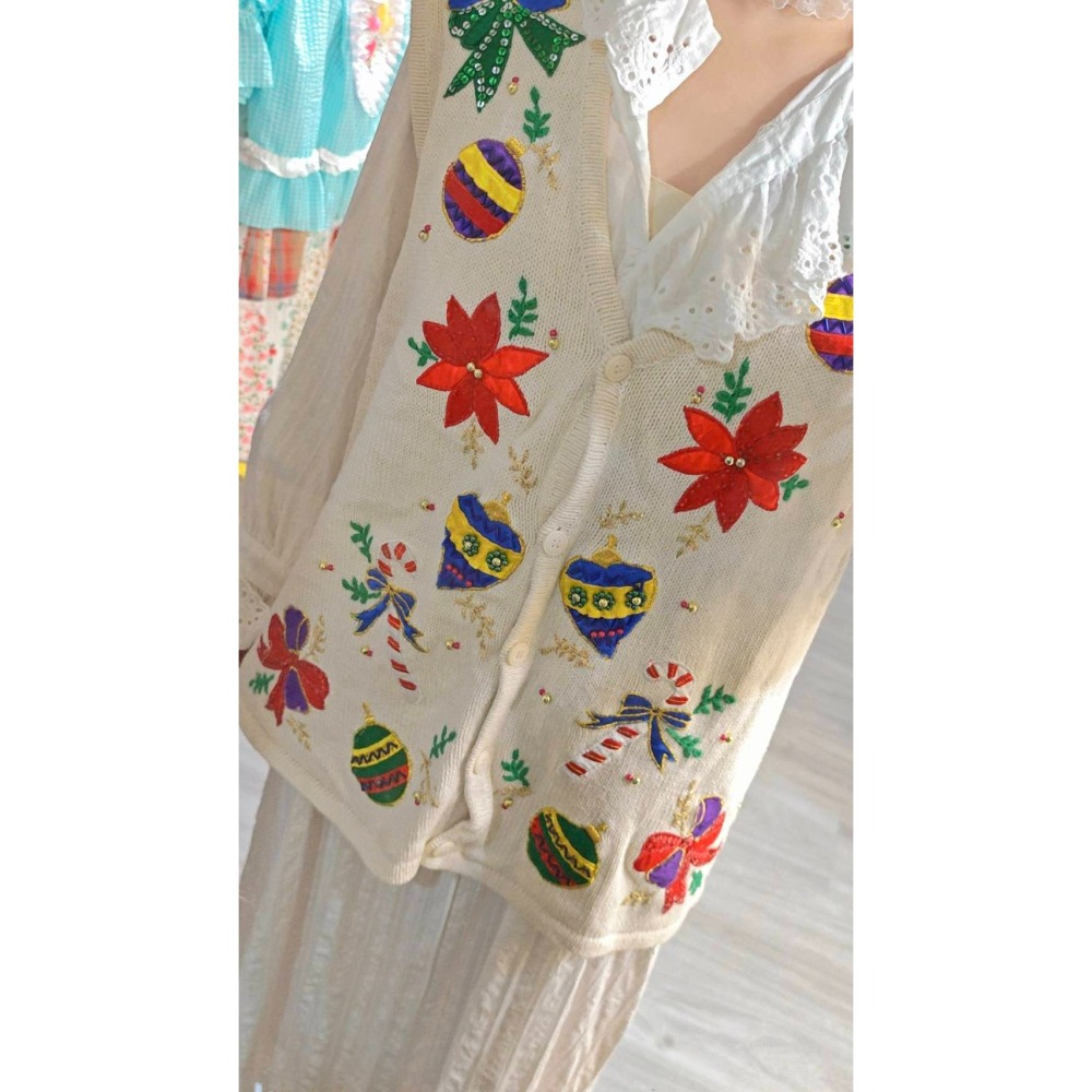 聖誕古著背心-細節圖3