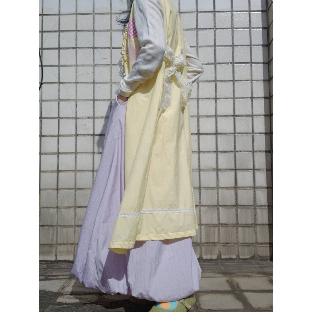 淡黃古著背心裙-細節圖11