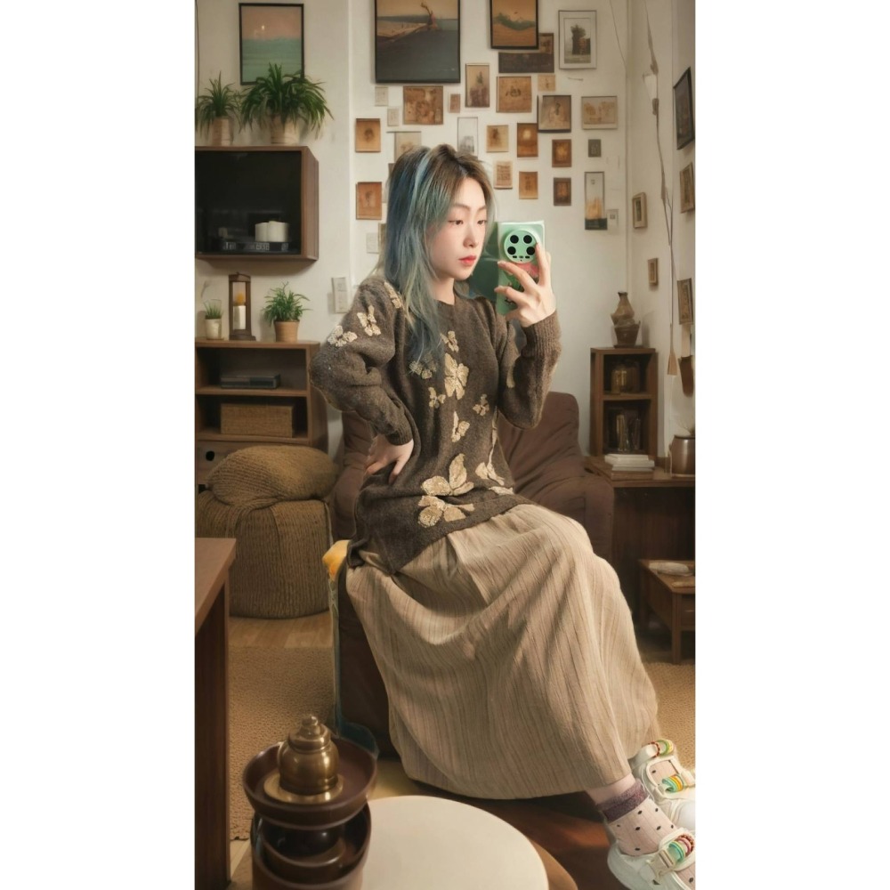 蝴蝶古著毛衣-細節圖5