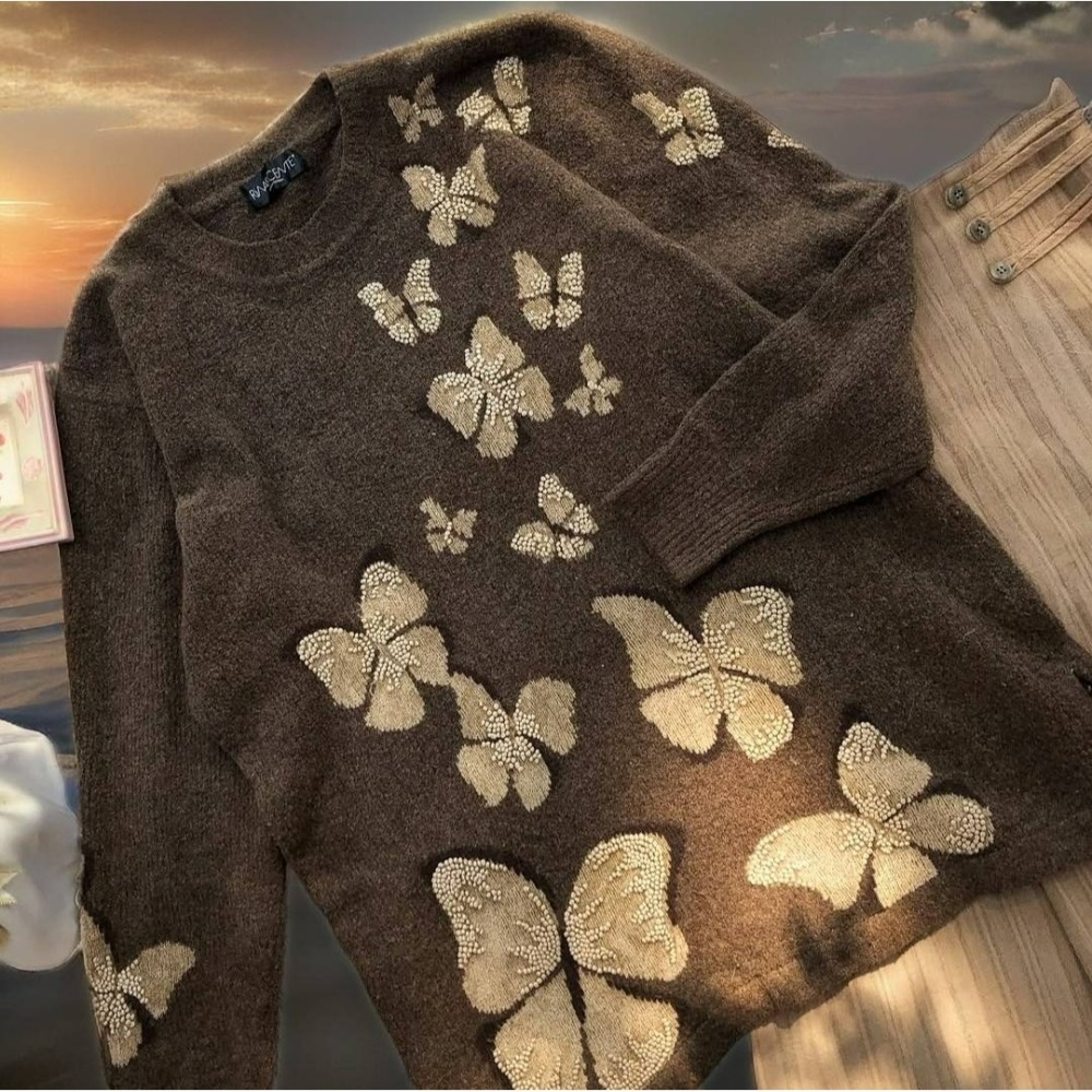 蝴蝶古著毛衣-細節圖6