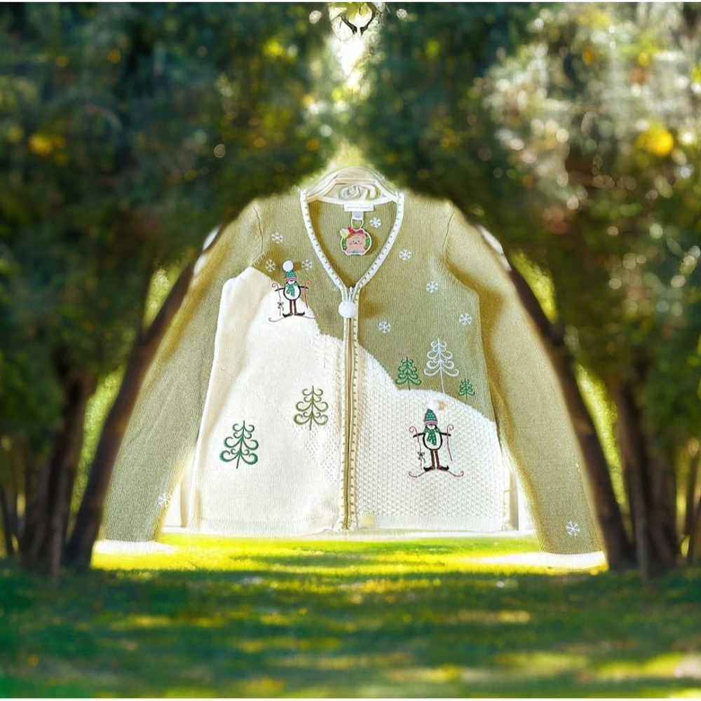 古著綠毛衣-細節圖2