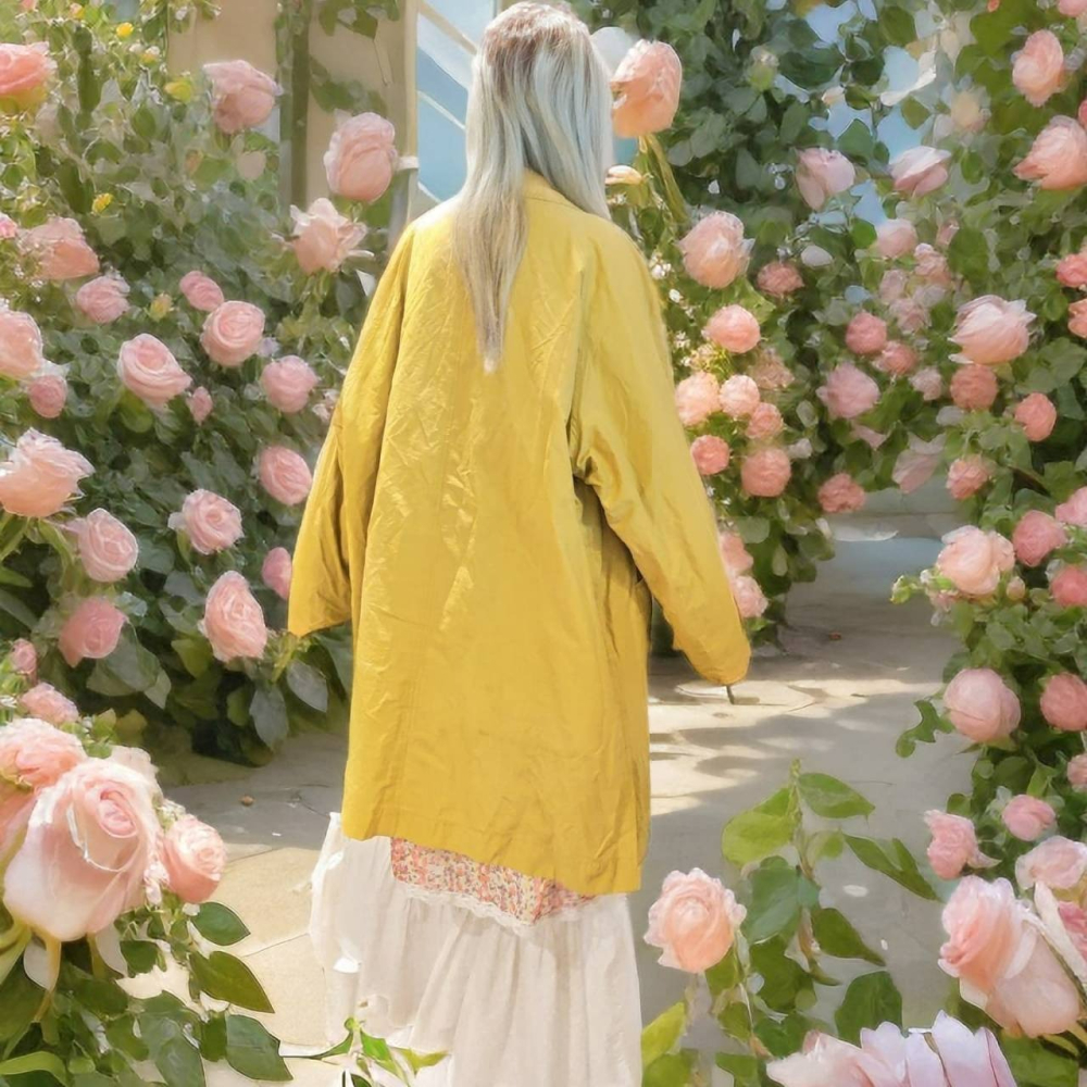 芥末黃風衣西裝外套-細節圖4