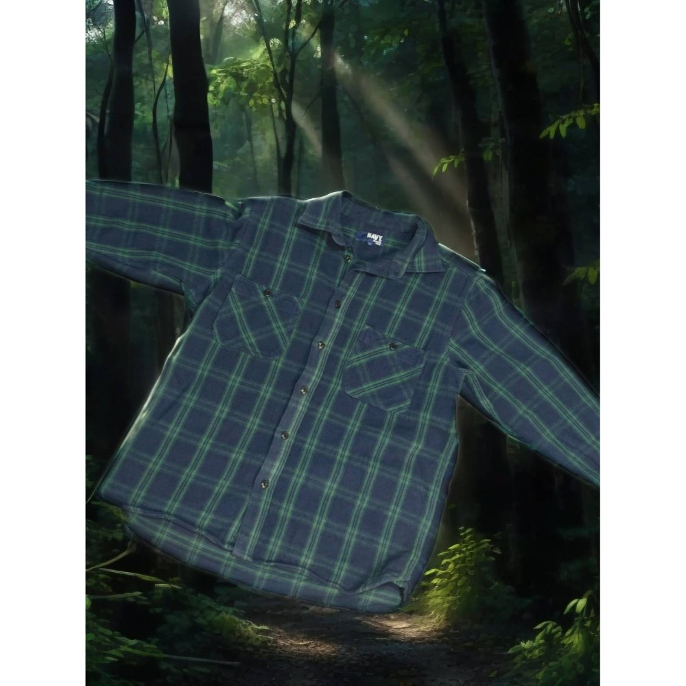 古著厚格子襯衫-細節圖2