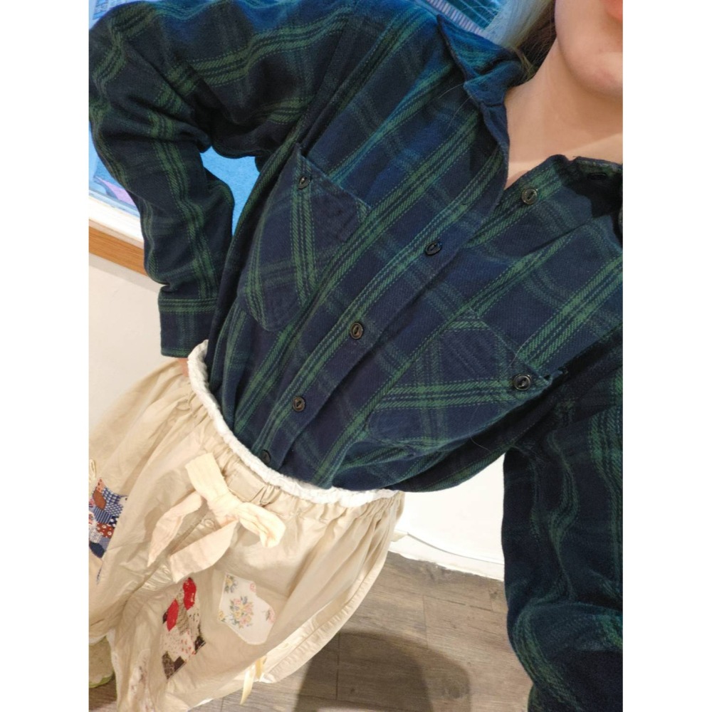 古著厚格子襯衫-細節圖6