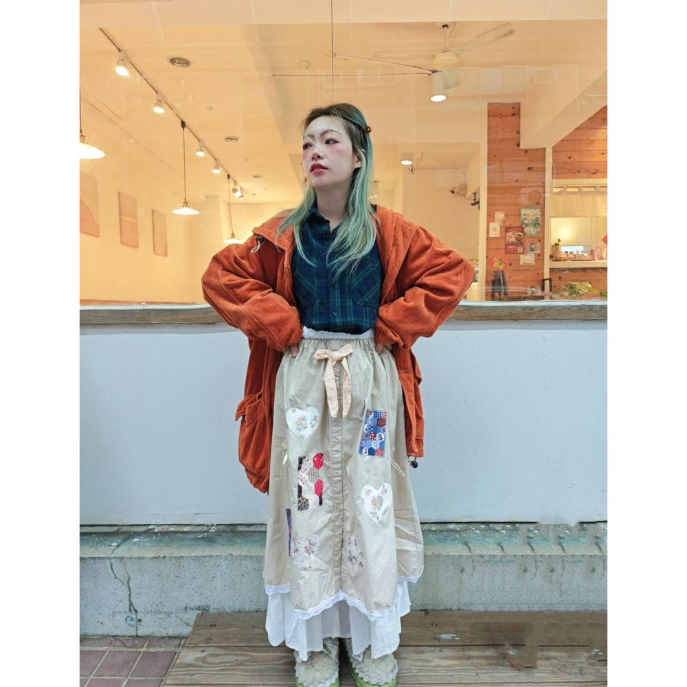 古著厚格子襯衫-細節圖8