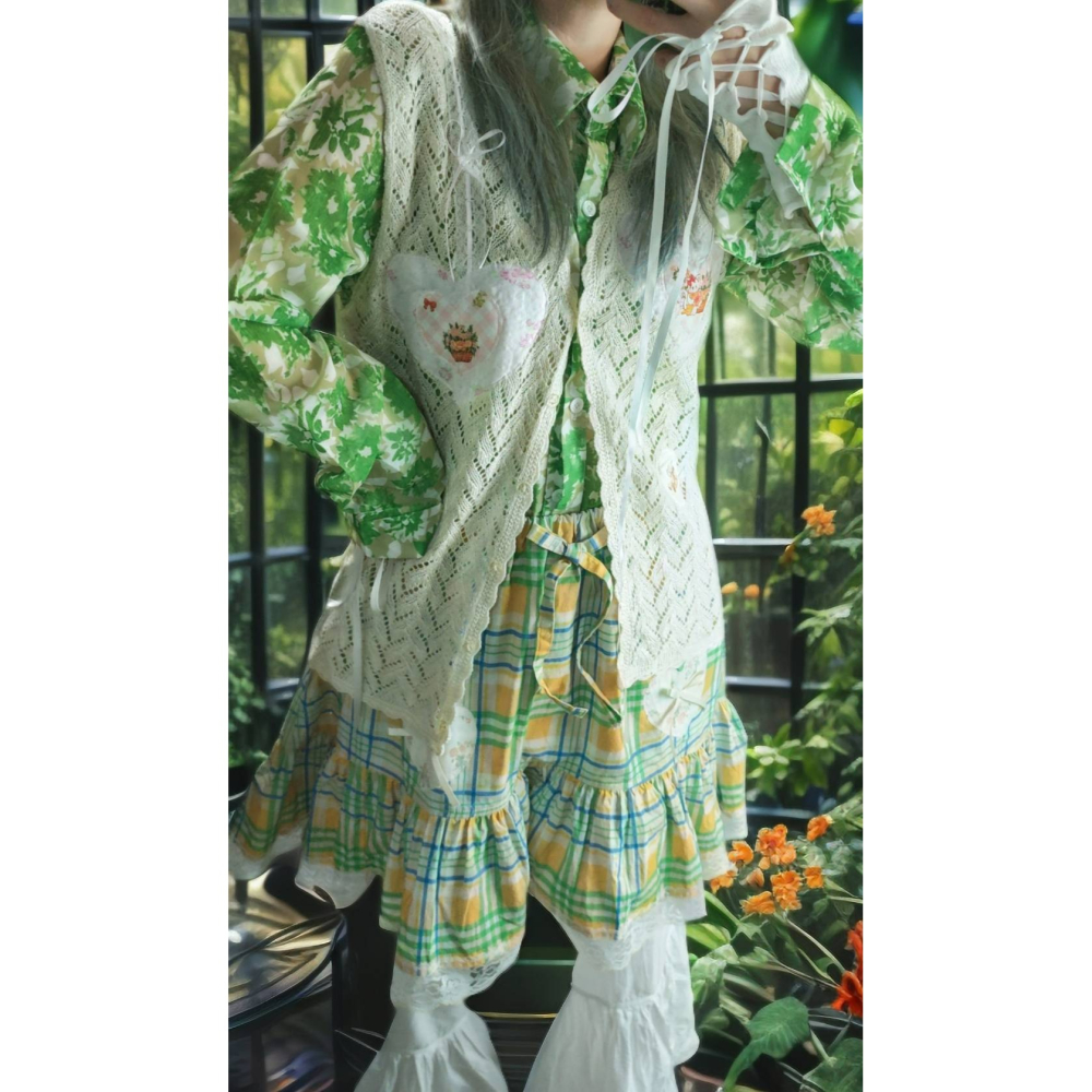 雪紡綠襯衫-細節圖3