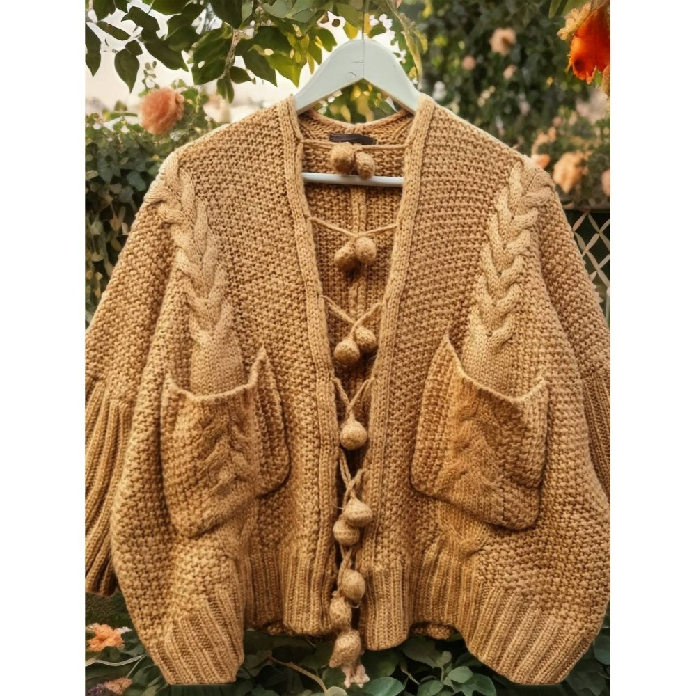 橘毛毛球外套-細節圖2